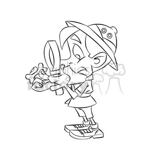 300x300 Royalty Free Vector Archaeologist Cartoon Character In Black