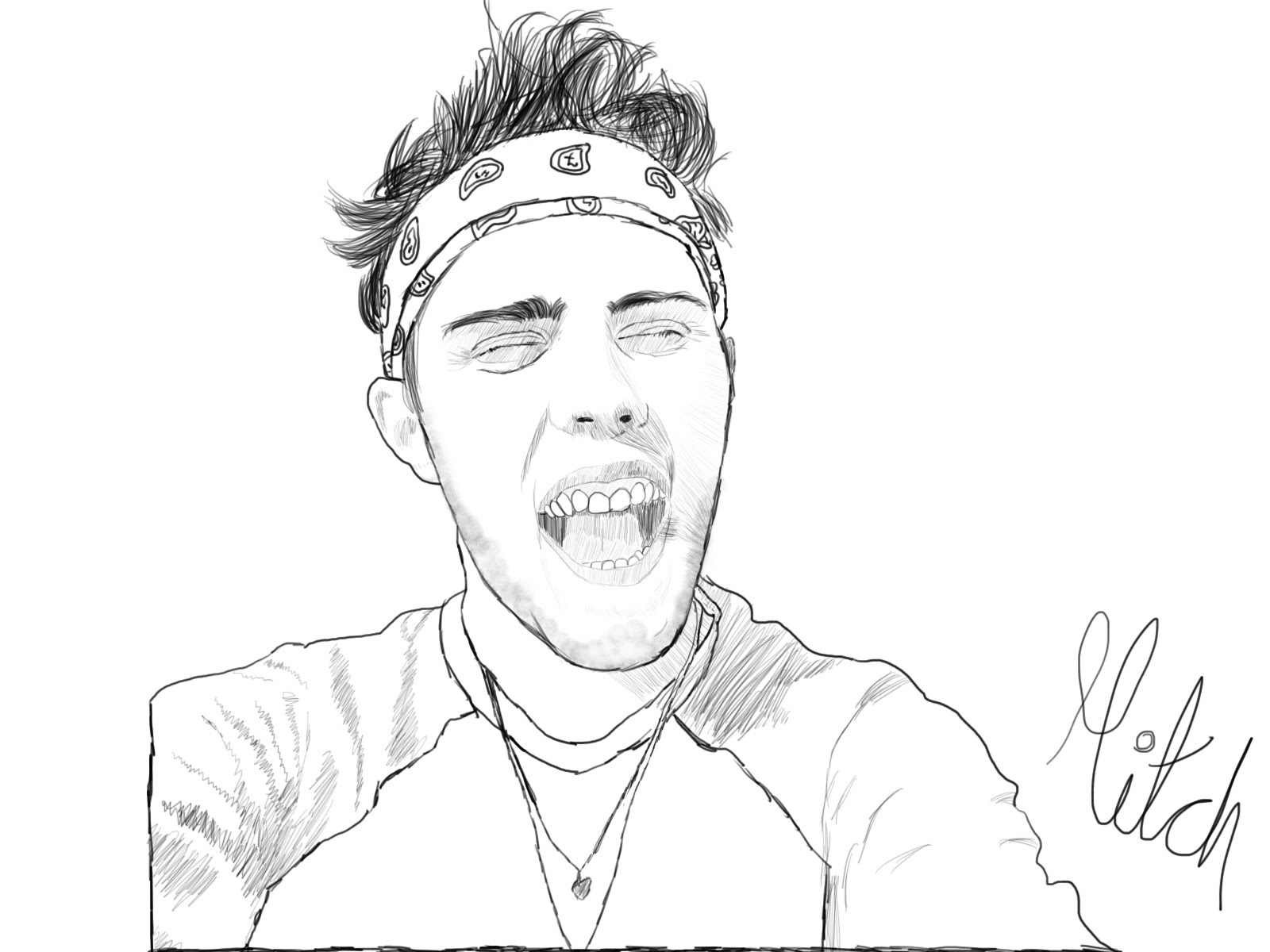 1600x1200 Drawing Alfie Deyes (Pointlessblog)