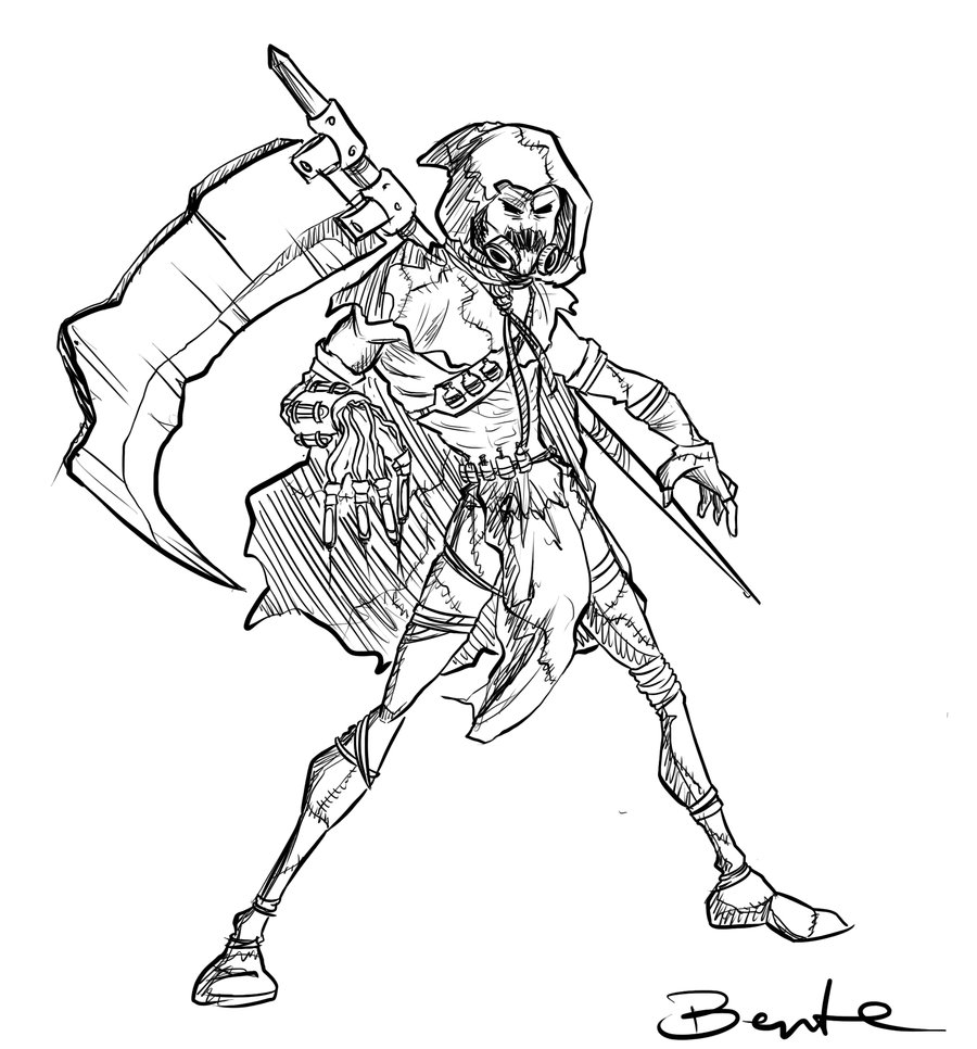 900x966 Scarecrow Sketch By Bentelicious
