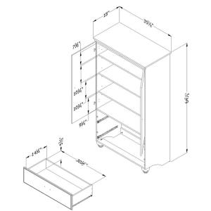 300x300 South Shore Noble Gray Maple Armoire 10243