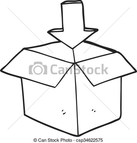 449x470 Freehand Drawn Black And White Cartoon Box With Arrow Vectors