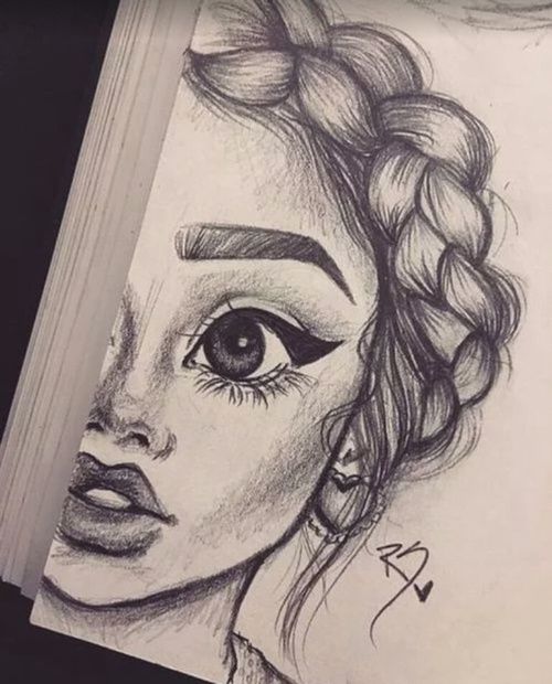 500x620 Art, Drawing, And Girl Artsy Art Drawings