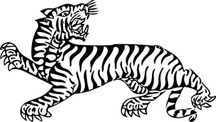 425x240 Cool Simple Asian Tiger Cartoon Vinyl Decal Sticker (8