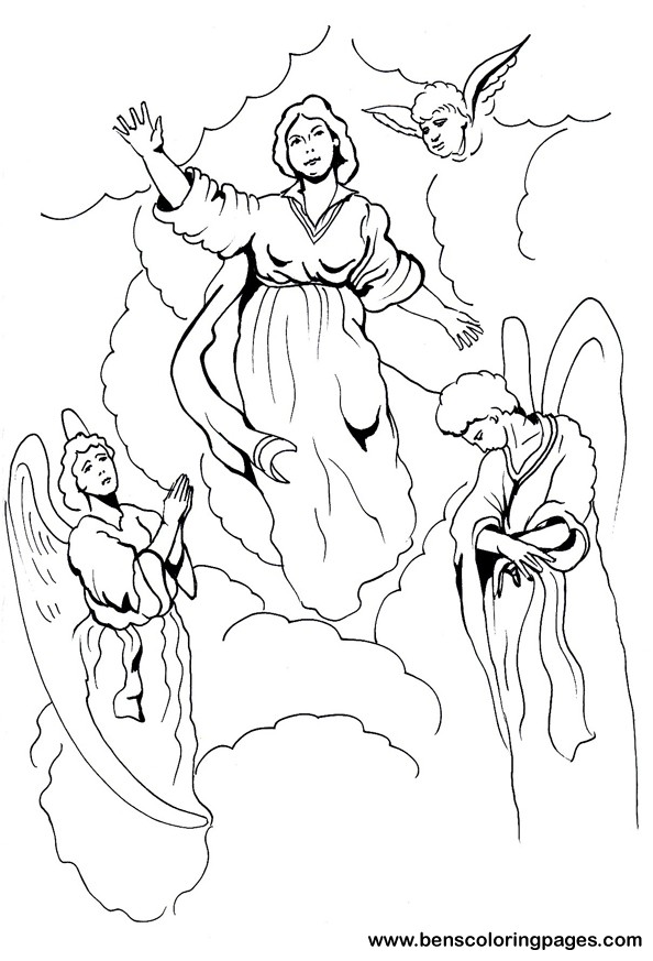 594x873 Assumption Of Mary Coloring Pages Color Bros