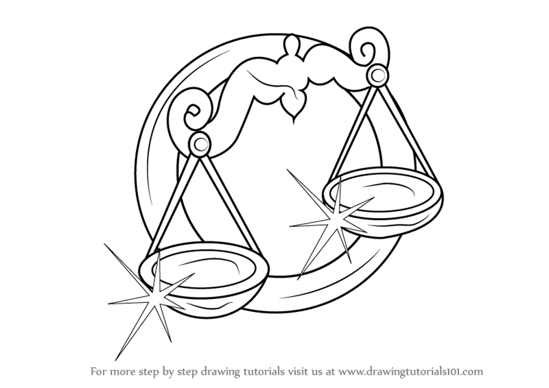800x566 Learn How To Draw A Libra Zodiac Sign (Zodiac Signs) Step By Step