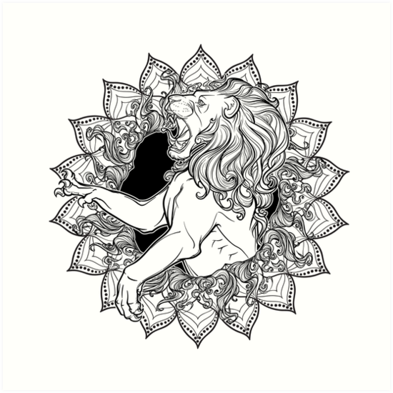 550x550 Zodiac Sign Of Leo With A Decorative Frame Of Sun Flares