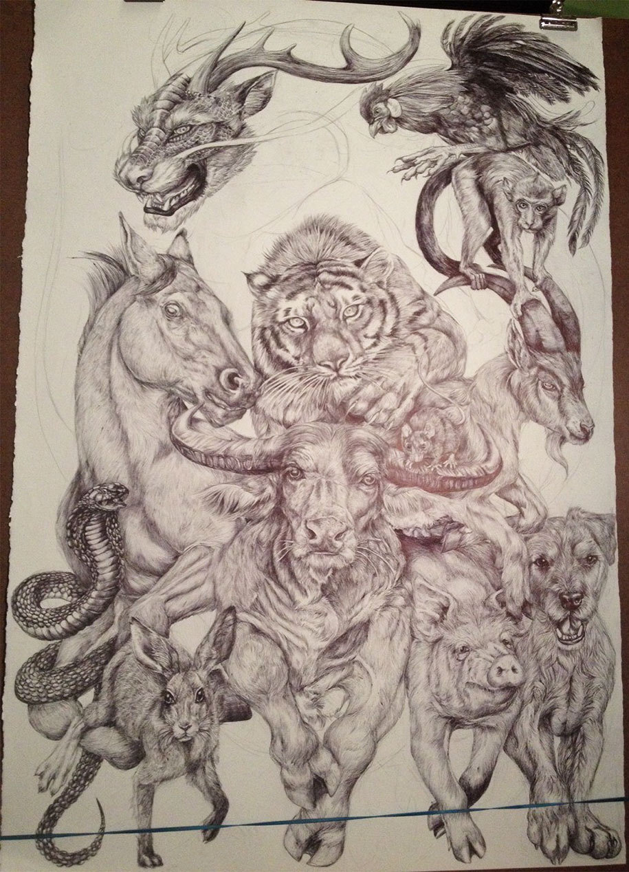 915x1268 19 Year Old Artist Spent All Summer Creating This Massive Chinese