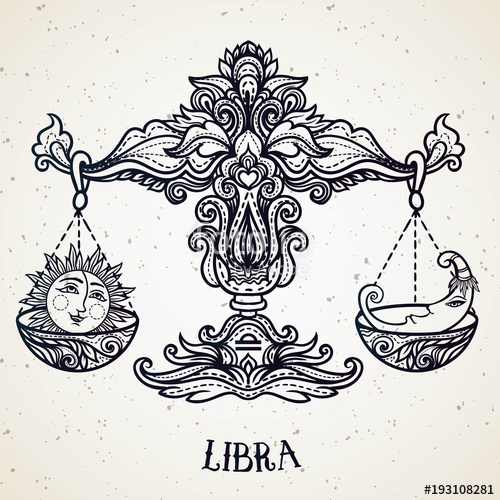 500x500 Zodiac Sign Libra Or Scales. Line Art Vector Illustration