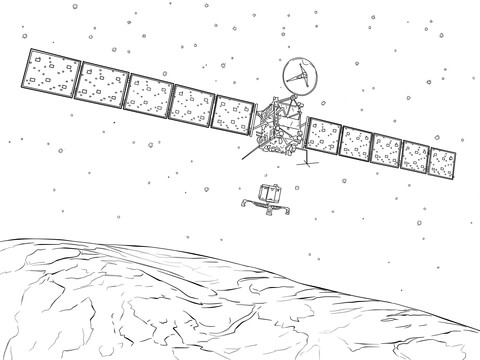 480x360 Rosetta Philae Ready To Landing Comet Churyumov For Coloring Pages