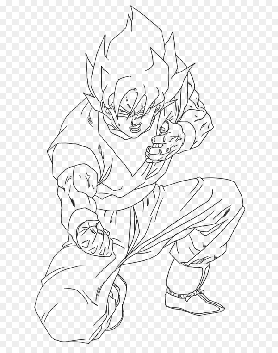 900x1140 Goku Line Art Drawing Cell