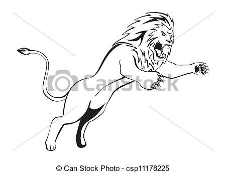 450x345 Lion Attack Vector Illustration