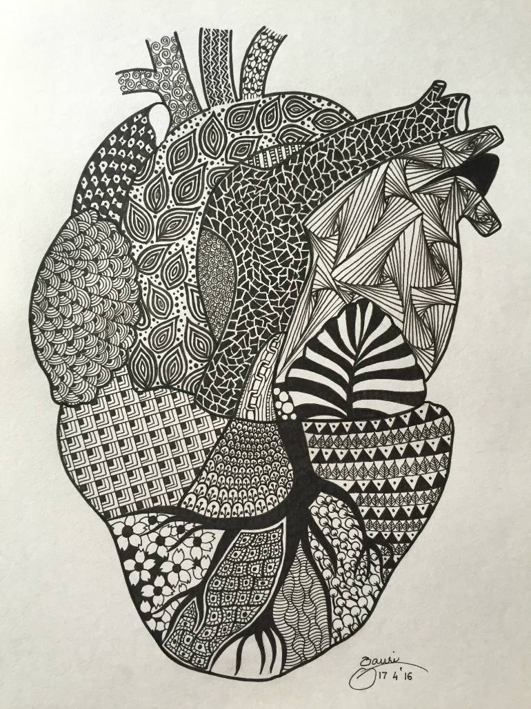 770x1027 Saatchi Art Heart Attack Drawing By Gauri Arora