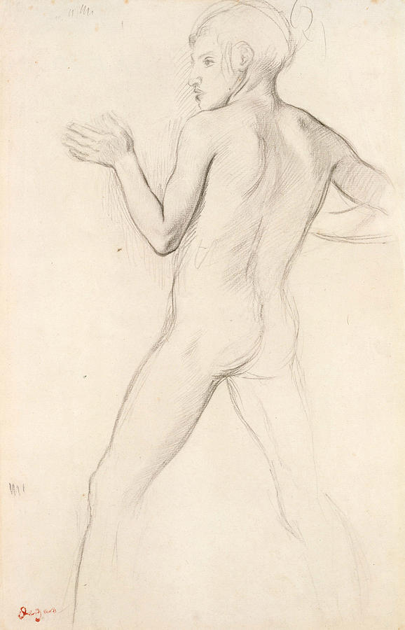 578x900 Youth In An Attitude Of Defense Drawing By Edgar Degas