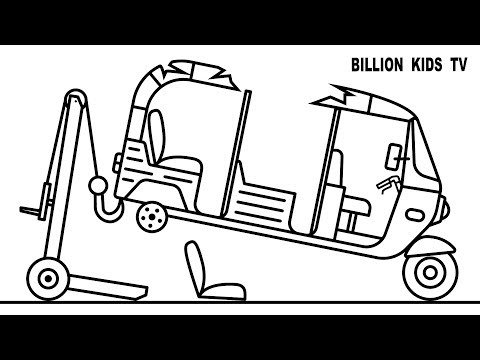 480x360 Learn Colors For Kids With Auto Rickshaw Tuk Tuk Coloring Page