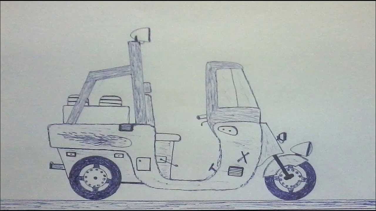 1280x720 Auto Rickshaw Drawings