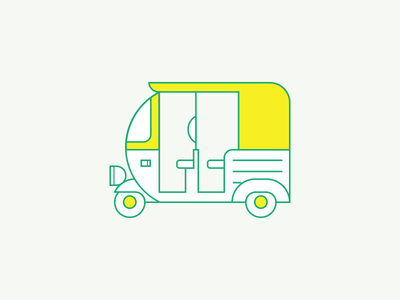 400x300 Auto Rickshaw (Geometric Illustration) By Joby