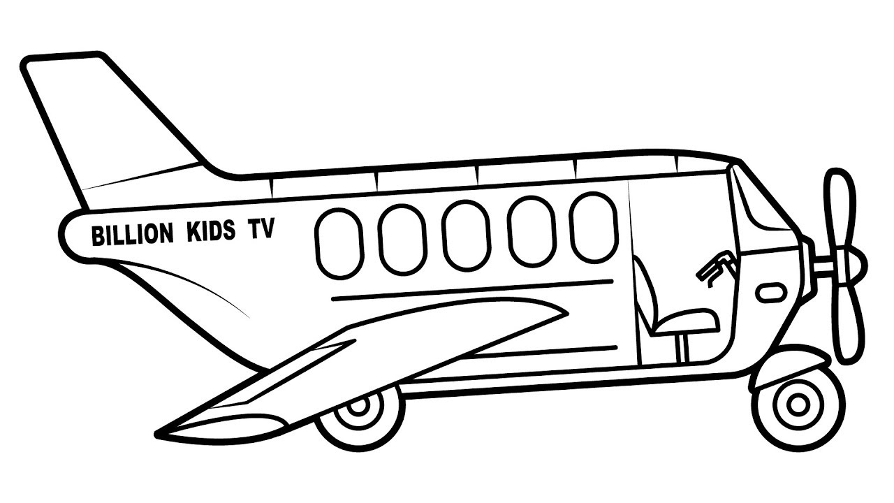 1280x720 Airplane Auto Rickshaw Tuk Tuk Coloring Pages, Colors For Kids