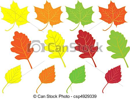 450x345 Collection Of Colorful Autumn Leaves Isolated On White Eps