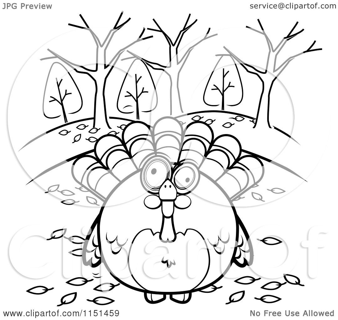 1080x1024 Cartoon Clipart Of A Black And White Turkey Bird Surrounded By