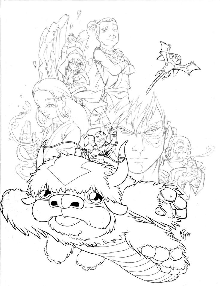 735x956 The 87 Best Lineart Avatar Last Airbender Images