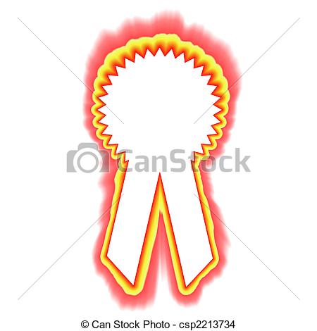 450x470 Fiery Outlined Award Ribbon With Copyspace Isolated In White
