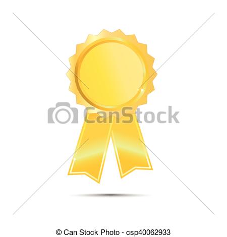 450x470 Gold Seal Award Ribbon On White Background Vectors