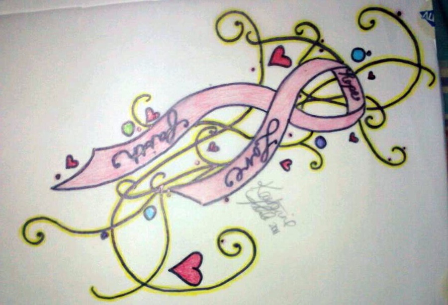 901x614 Breast Cancer Awareness Drawing By Hyperxkitty