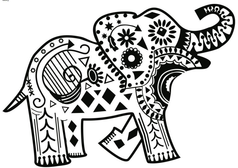 768x543 Tumblr Coloring Pages Elephants Fresh Aztec Elephant Drawing