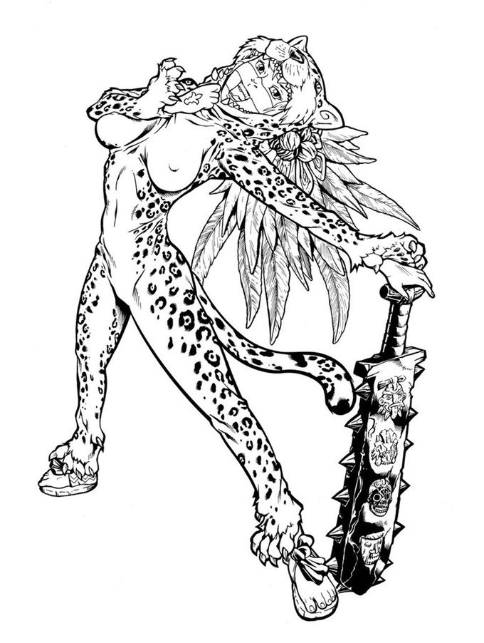 680x902 Female Jaguar Warrior Illustrations And Drawings