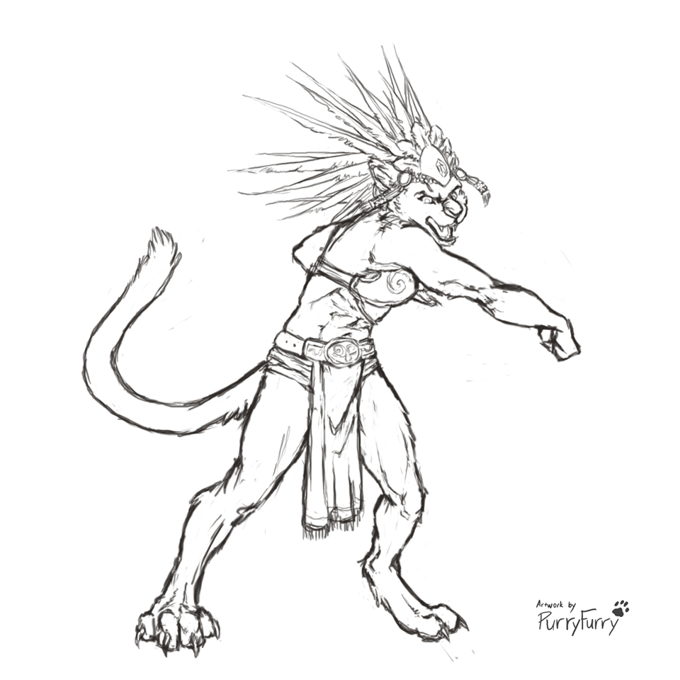 960x960 Female Jaguar Warrior Sketch By Purryfurry