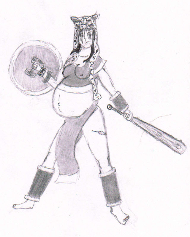 640x800 Pregnant Jaguar Warrior By Rudiciuscaesar