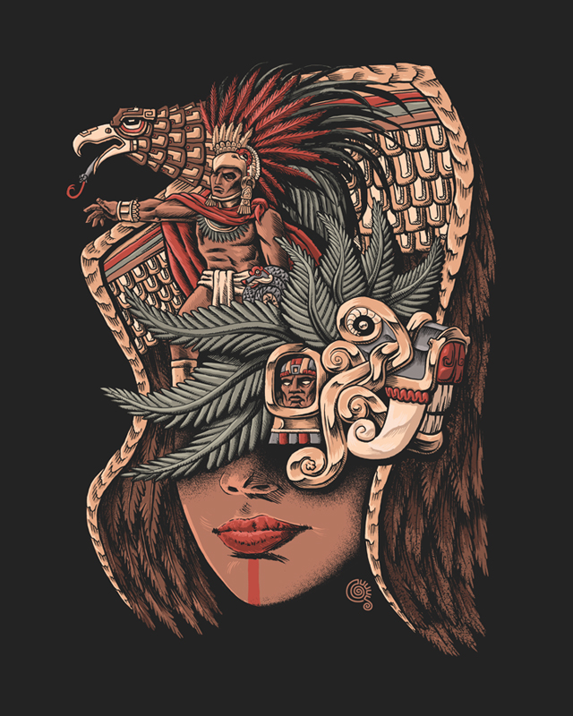 640x800 Aztec Eagle Warrior By Qetza