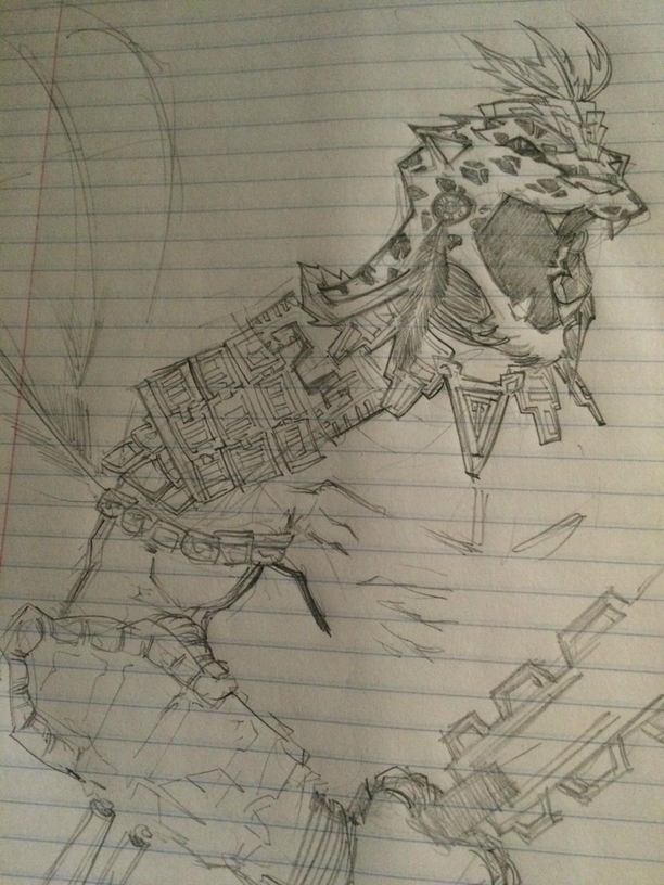 612x816 Aztec Jaguar Warrior Tyreal Skin Concept Art Heroesofthestorm