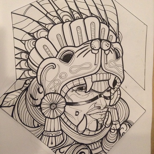 640x640 Dan Millar Tattoos Bit Of Aztec Jaguar Warrior Action Color