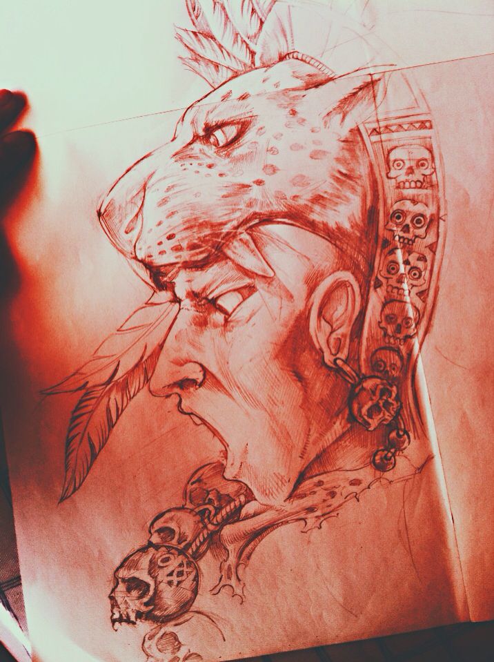 716x959 Guerrero Jaguar Tatoo Neotradicional Tattoo, Aztec