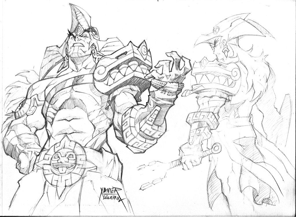 1024x751 Aztec Warrior Drawings Aztec Warrior Sketch By Trifozard