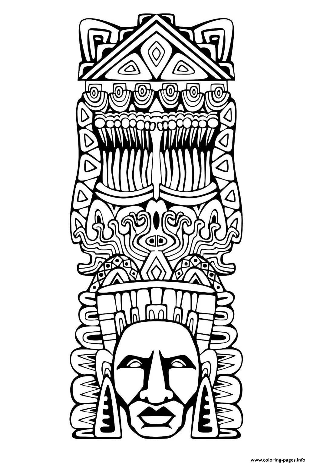 1024x1532 Adult Totem Inspiration Inca Mayan Aztec 1 Coloring Pages Printable