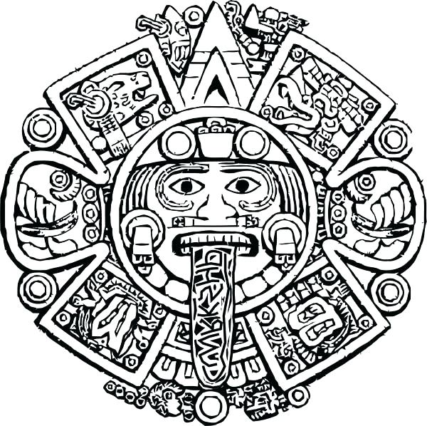 600x598 Aztec Coloring Pages Adult Coloring Pages Patterns Printable Aztec