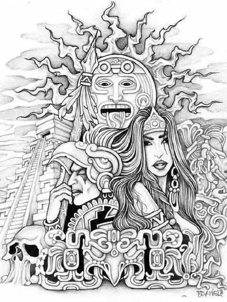 450x600 Beautiful Azteca Art Azteca Tattoo, Tattos