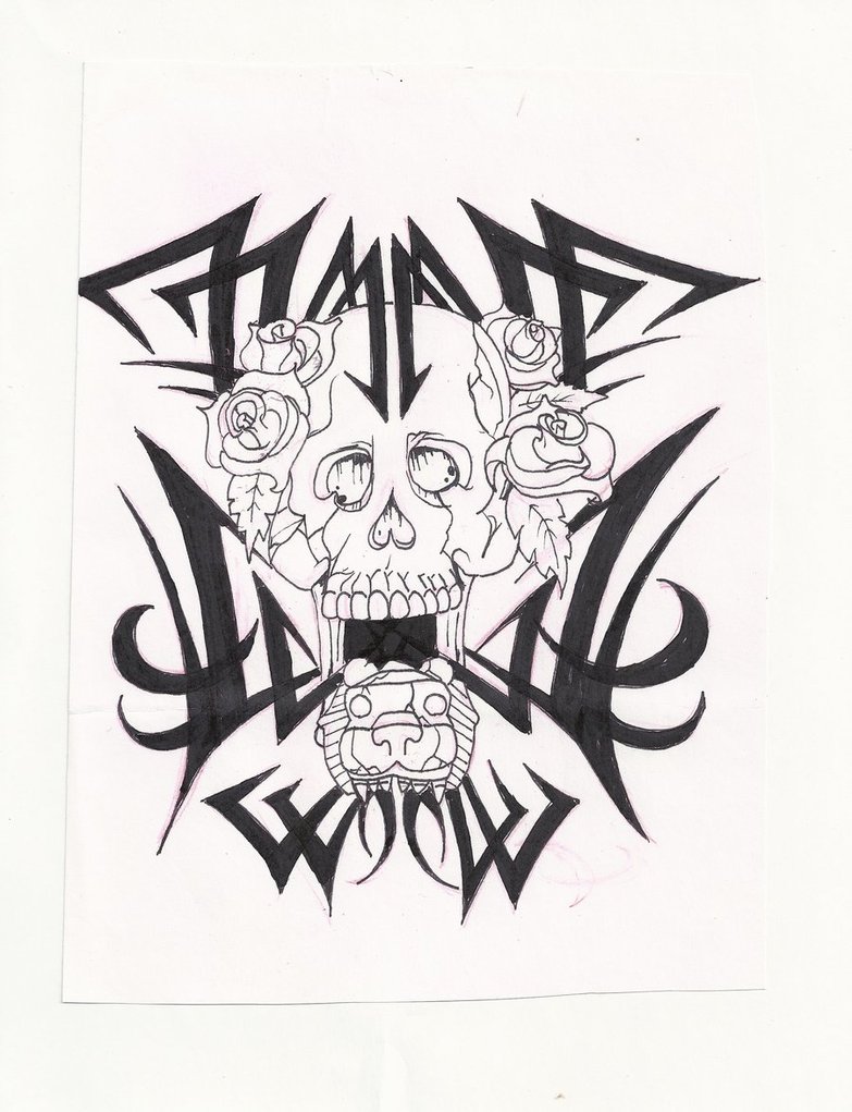 783x1021 Tribal Skull With Aztec Jaguar By Mon22king