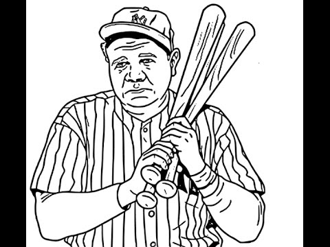 480x360 How To Draw Babe Ruth Face Sketch Drawing Step By Step