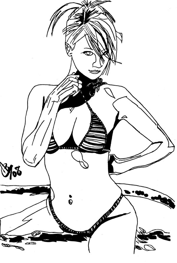 600x891 Hot Babe In Tub Drawn By Alexbaxthedarkside