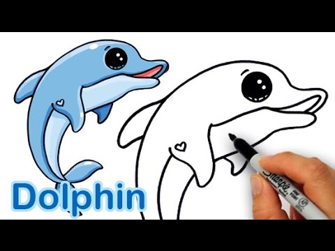 480x360 How To Draw A Cartoon Dolphin Cute And Easy