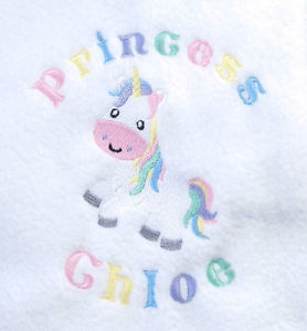 278x300 Personalised Unicorn Baby Blanket Any Name Newborn Gift Set