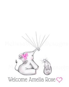 236x295 Baby Shower Guest Book, Keepsake Art, Elephant Holding Fingerprint