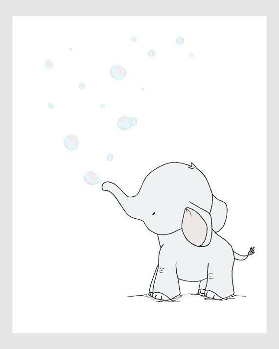 570x713 Elephant Nursery Art Elephant Bubbles By Sweetmelodydesigns