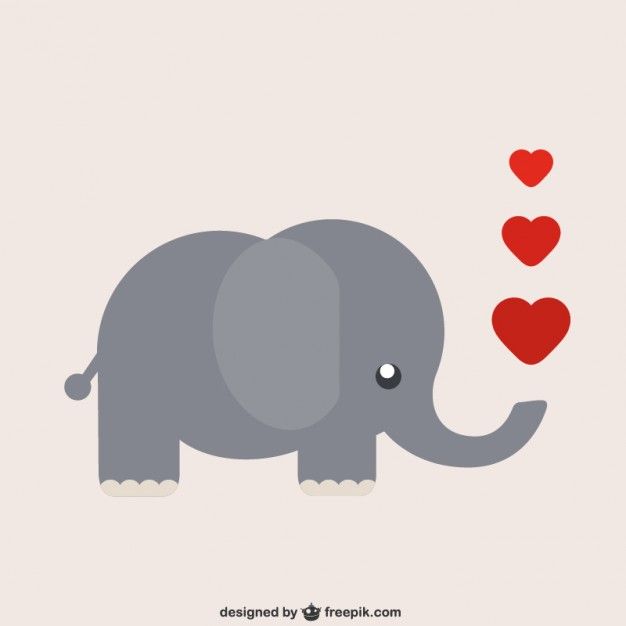 626x626 Dibujo Animado Del Elefante Con El Vector Gratis