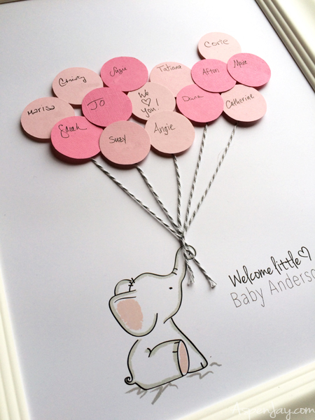 450x600 Elephant Baby Shower Guest Book Printable