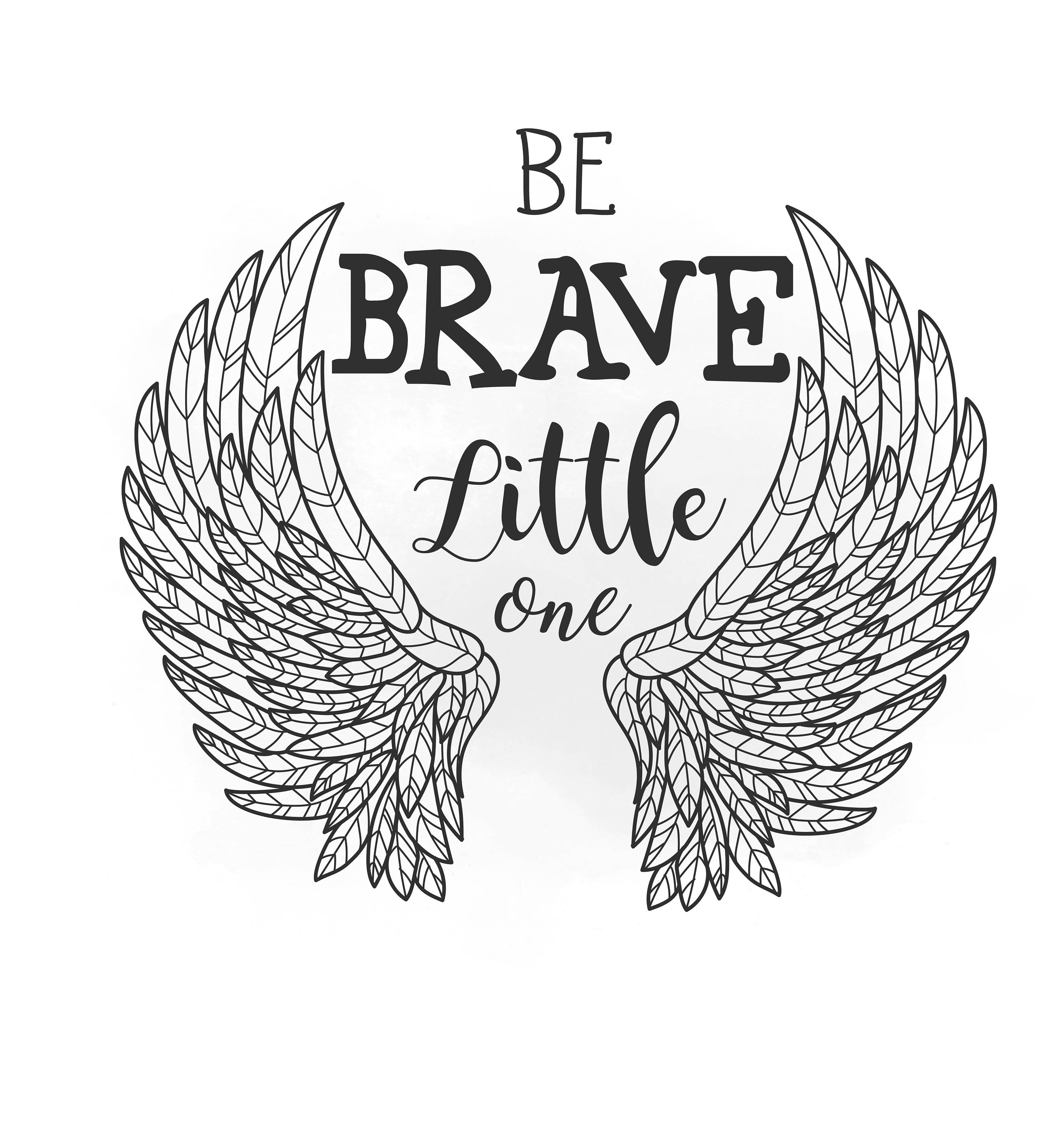 2810x3000 Be Brave Little Man Svg Clipart, Angel Wings Svg, Boho Nursery