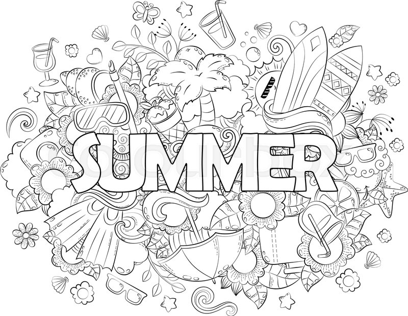 800x619 Doodle Hand Drawn Vector Illustration, Background, Texture